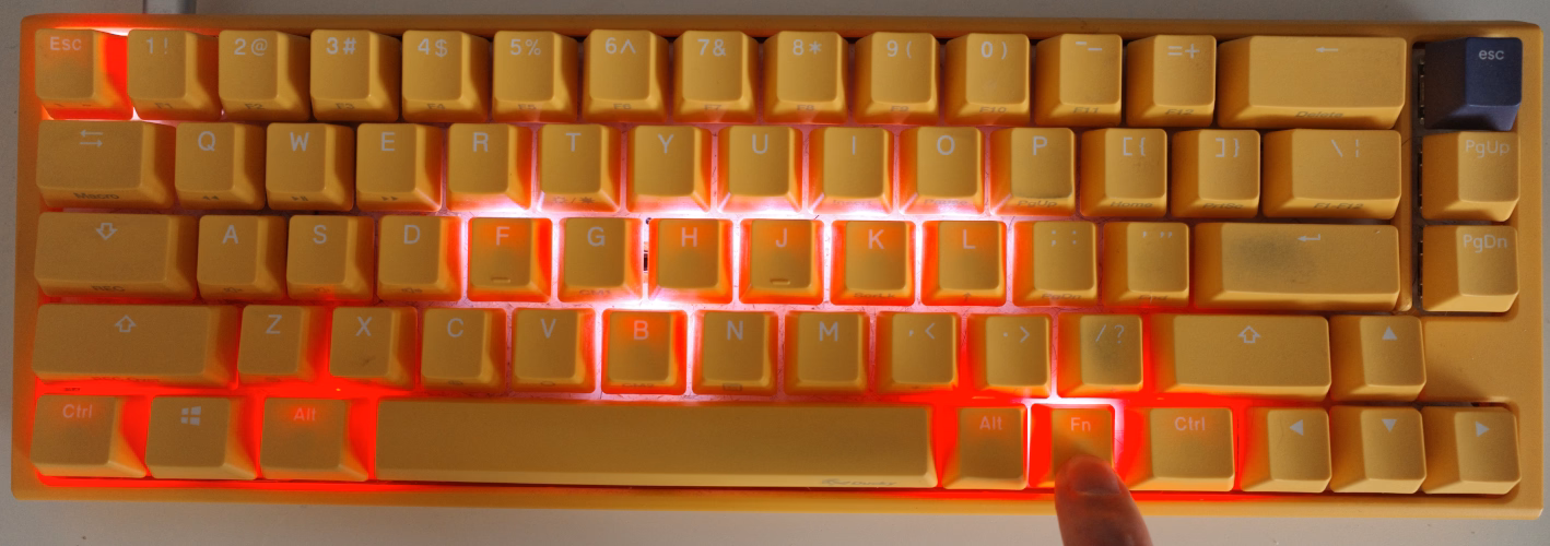 ducky keyboard in recording mode pressing Fn